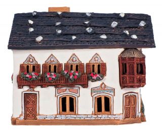 Ceramic Tealight Holder Historic House in Garmisch - Partenkirchen 10 cm © Midene 3