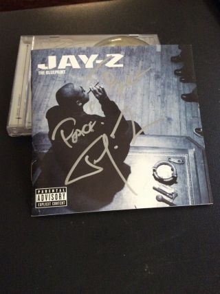 Jay - Z Autographed Signed Cd Cover The Blueprint - 100 Real