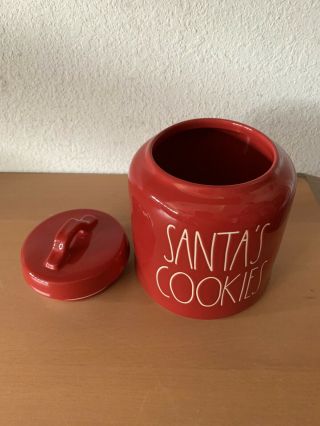 Rae Dunn Christmas SANTA ' S COOKIES Red Chubby Canister LL By Magenta 2