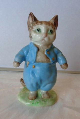 Vintage Beswick England Porcelain Figurinetom Kitten Beatrix Potter Oval Mark