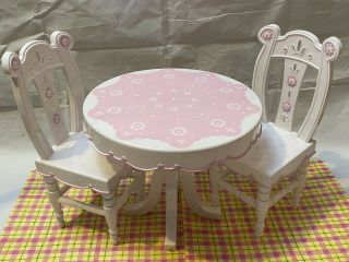 18” Doll Our Generation American Girl Tea Parlor Table & Chair Set Pink White