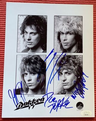 Jsa Dokken Signed X 4 " Breaking The Chains " Promo Photo Autographed George Lynch