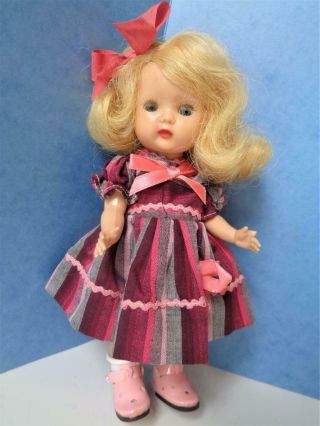 1954 Nancy Ann Storybook Muffie Doll No Eyebrows Walker Sidepart Blonde