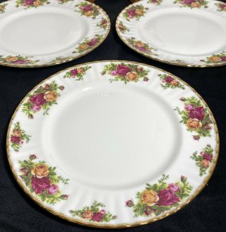 4 Vintage Royal Albert Old Country Roses Fine Bone China Dinner Plates 10 - 1/4” 2