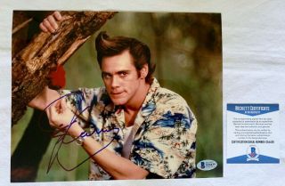 Jim Carrey Signed Autograph 8x10 Photo Ace Ventura Beckett Bas