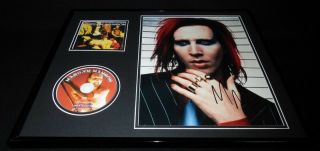 Marilyn Manson Signed Framed 16x20 Megadeth Cd & Photo Set Jsa