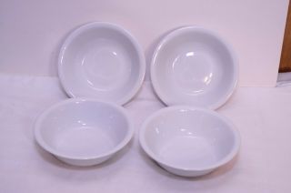 Set Of 4 Apilco France Porcelaine White Soup / Cereal 7 " Bowls