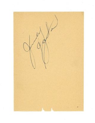 Judy Garland Signed Album Page Actress Wizard Of Oz