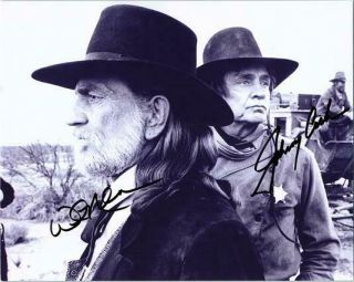 Johnny Cash & Willie Nelson Cast Autographed Signed Photo W/coa