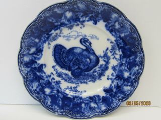 Wedgewood Flow Blue Clytie Turkey Plate,  9 " Dia. ,  Royal Semi Porcelain