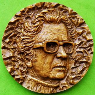 L@@k Art Sculptor Medallist José De Moura Self - Portrait Bronze Medal