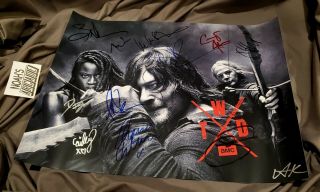 Sdcc 2019 Comic - Con Amc Twd The Walking Dead Cast Signed Autographed Poster Rare