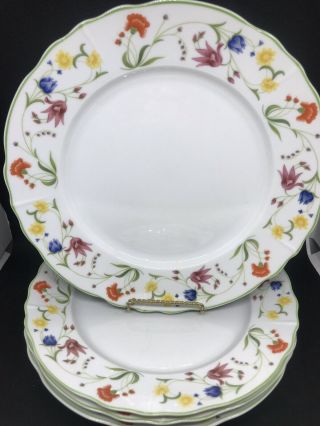 Set Of 4 Denby Tea Party Dinner Plates Made In Portugal Vintage Euc