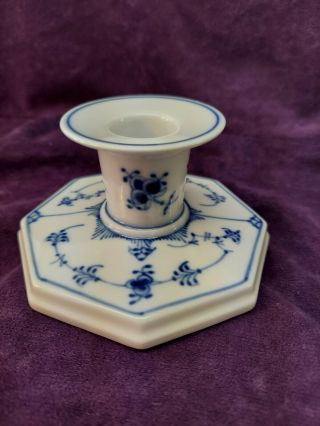 Pair - Royal Copenhagen Blue Fluted candle holders,  hand painted candlestick vtg 2