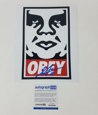 Shepard Fairey Andre The Giant Autographed Signed 11x14 Photo Acoa