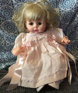 Vintage Madame Alexander Doll Pink Party Pussycat 1977 15” Cries