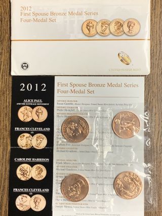 2012 First Spouse Bronze Medal Series 4 - Medal Set With Envelope And