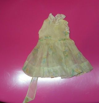 Vintage Yellow Floral Dress For A Madame Alexander Kelly Or Marybel Doll