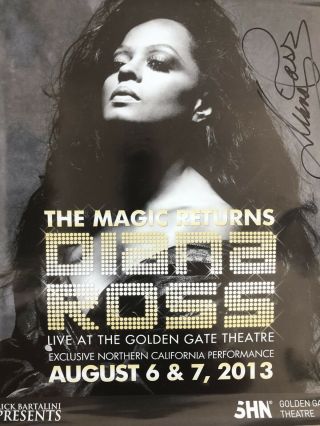 Diana Ross Rare Signed Poster From San Francisco Concerts.  6 Posters Printed