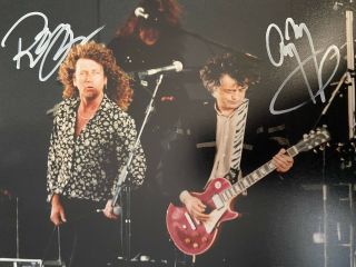 Led Zeppelin Jimmy Page & Robert Plant Autographed Photo 8 X 10 W/coa