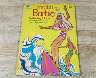 Vintage Malibu Barbie Coloring Book And Paper Dolls The Sun Set Skipper Ken 1973