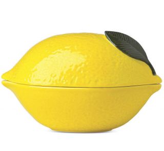 Kate Spade With A Twist Covered Bowl Yellow Lemon Shaped