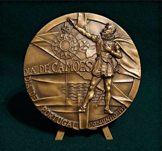 Antique Bronze Medal Day Of Portugal Day Of Camões And Communities
