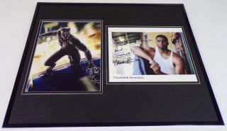 Chadwick Boseman Signed Framed 16x20 Black Panther Photo Display W/ Inscription