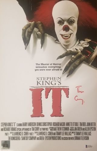 Tim Curry Signed Pennywise Stephen King It 11x17 Photo Auto Bas Proof