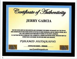 JERRY GARCIA Autographed Signed 8X10 Photo w/Certificate of Authenticity 2