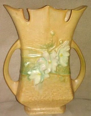 Vintage Roseville Pottery Cosmos Pillow Vase 950 - 8