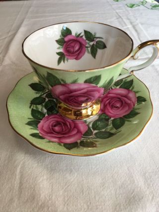 Royal Standard Large Pink Cabbage Rose Tea Cup Saucer Set