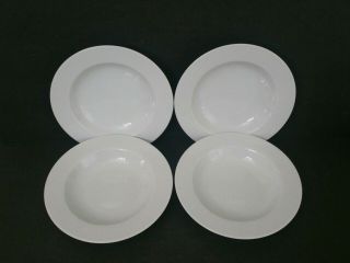 Revol Porcelain White Soup Cereal Pasta Bowl 8 3/4 " (set Of 4) France Hg347
