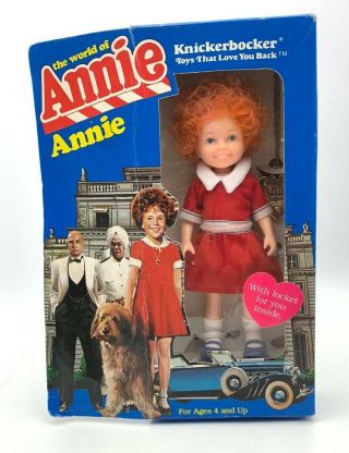 Vintage 1982 Annie Doll Knickerbocker Toy With Box & Locket For You Vtg