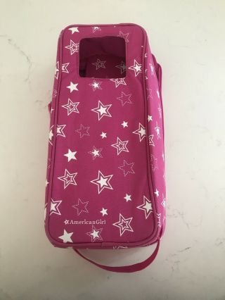 American Girl 18 " Doll Carrier Pink Star Travel Tote Carrying Case Very Good