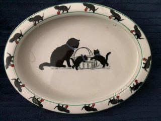 Grimwades Black Cats And Kittens Nursery Ware Oval Bowl England