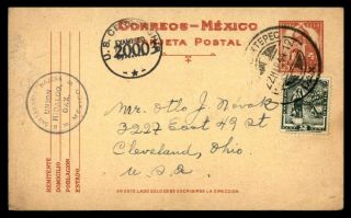 Mexico 1944 Us Censored Uprated Postal Stationery Card To Cleveland Ohio