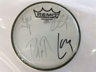 Metallica Authentic Band Signed 6 1/2 " Remo Drumhead Ulrich Hammett Hetfield
