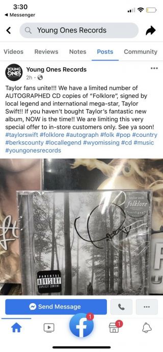 Taylor Swift Signed Folklore CD Autograph Rare Limited Indie Exclusive IN HAND 2