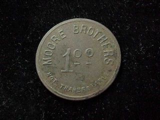St.  Charles,  Mo Moore Brothers,  Early Missouri Ingle Maker Trade Token