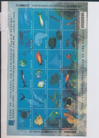 Xc21911 Brazil 1998 Fish Ocean Coral Sealife Good Sheet