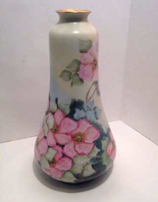 Early 1900s Hand Painted Ohme Porcelain Vase Signed Prussia