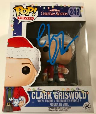 Chevy Chase Clark Griswold Signed Christmas Vacation Funko Pop Psa/dna (b)