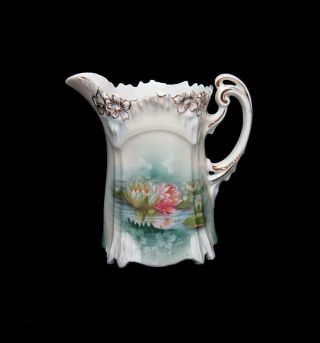 Antique Rs Prussia Water Lilies Floral Creamer