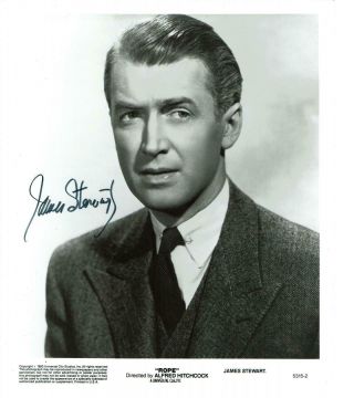Jimmy James Stewart Autograph Signed Press Photo Actor Rope Jsa Authenticated