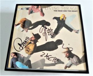 The Head And The Heart Band Signed,  Framed Living Mirage Vinyl Record Album