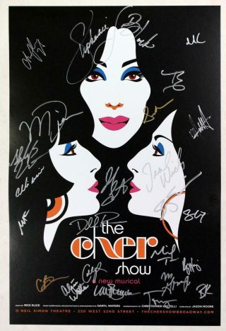 The Cher Show Cast Stephanie J.  Block,  Jarrod Spector,  Emily Skinner Signed