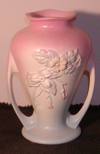 HULL ART POTTERY WILDFLOWER DOUBLE HANDLE VASE W - 12 - 9 1/2 1946/1947 2