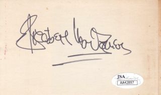 Elizabeth Montgomery D.  1995 Signed 3x5 Index Card Actor/bewithced Jsa Aa42897
