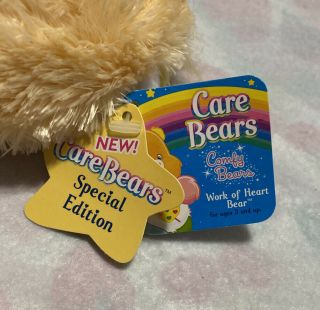 Care Bears Work of Heart Bear 8” Plush Pastel Rainbow Artist Paint Brush 2006 3